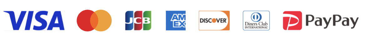 VISA・Mastercard・JCB・American Express・Diners Club・DISCOVER・PayPay対応