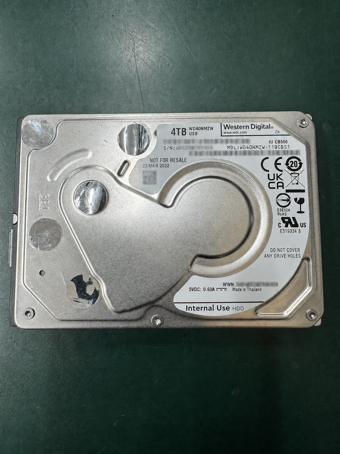 Western Digital WD40NMZW-11BCBS1（4TB）の障害HDD
